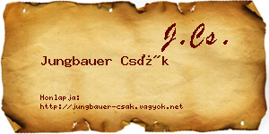 Jungbauer Csák névjegykártya